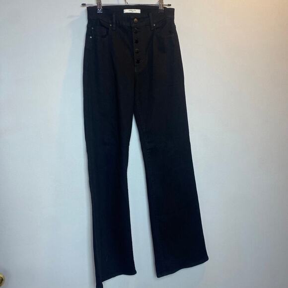 NWT Fidelity Denim Katie Jeans Mid-Rise Slim Flared Jett Black Dark Wash Size 26 - Picture 2 of 8
